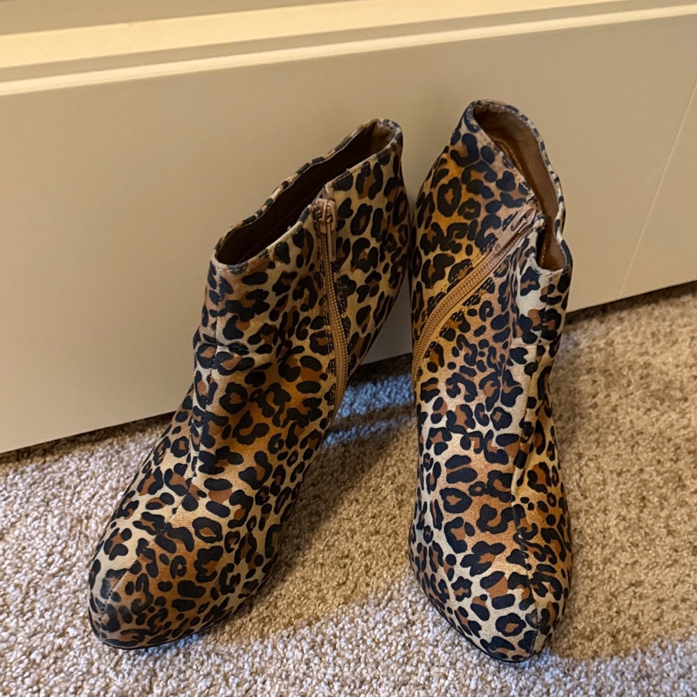 Charlotte Russe Animal Print Ankle Booties